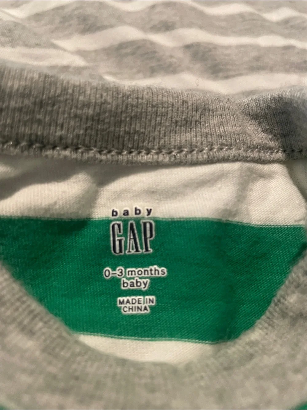GAP Green & White Striped One-Piece Bodysuit Set